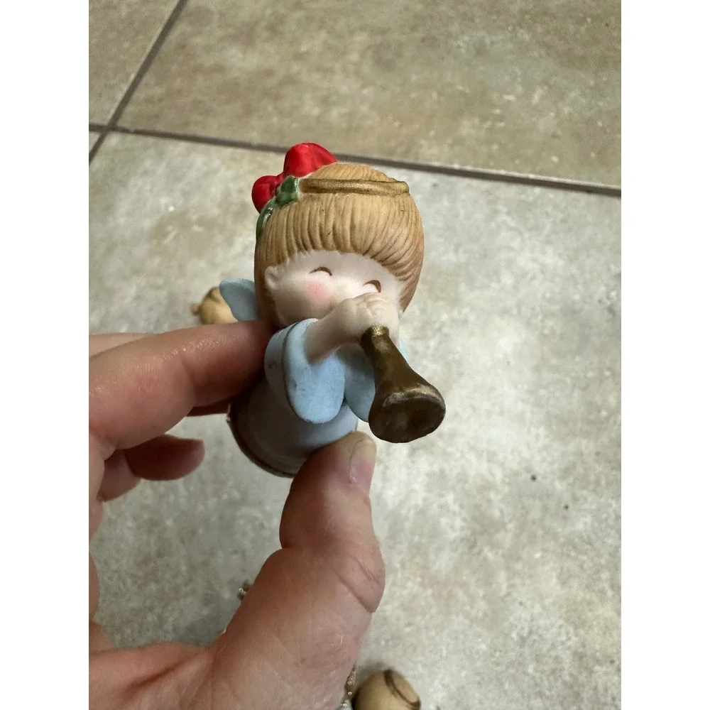 Gorham Angel Ornaments Vintage 1987 Porcelain Cherub Set 4pc